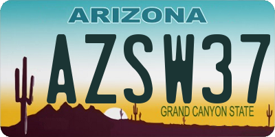 AZ license plate AZSW37