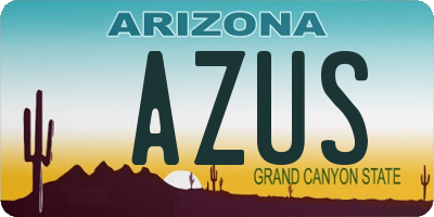 AZ license plate AZUS