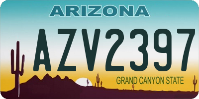 AZ license plate AZV2397