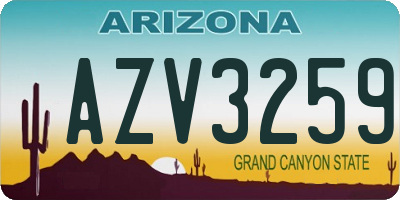AZ license plate AZV3259