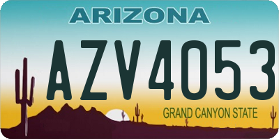 AZ license plate AZV4053