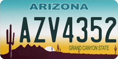 AZ license plate AZV4352