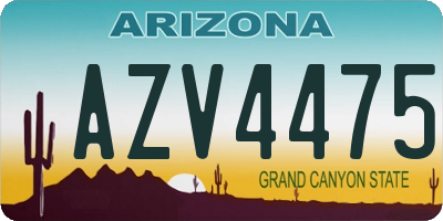 AZ license plate AZV4475
