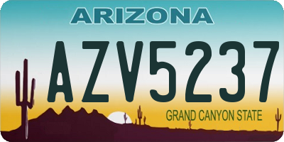 AZ license plate AZV5237