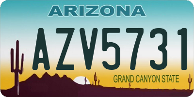 AZ license plate AZV5731