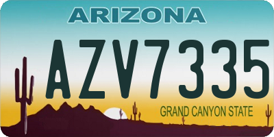 AZ license plate AZV7335