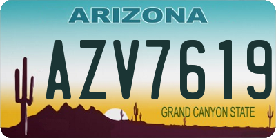 AZ license plate AZV7619