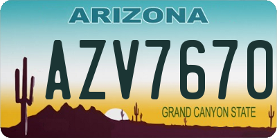 AZ license plate AZV7670