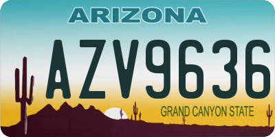 AZ license plate AZV9636