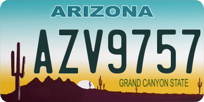 AZ license plate AZV9757