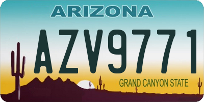 AZ license plate AZV9771