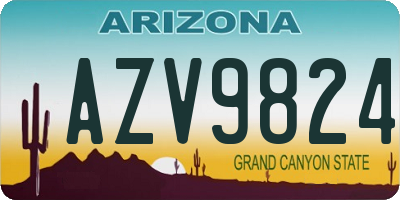 AZ license plate AZV9824