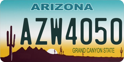 AZ license plate AZW4050