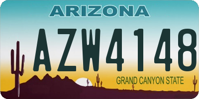 AZ license plate AZW4148