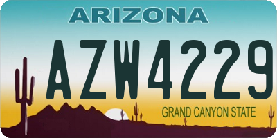 AZ license plate AZW4229