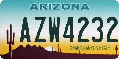 AZ license plate AZW4232
