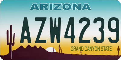 AZ license plate AZW4239