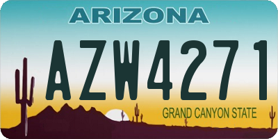 AZ license plate AZW4271
