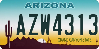 AZ license plate AZW4313