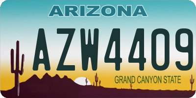 AZ license plate AZW4409