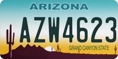 AZ license plate AZW4623