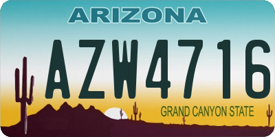 AZ license plate AZW4716