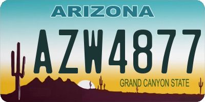 AZ license plate AZW4877