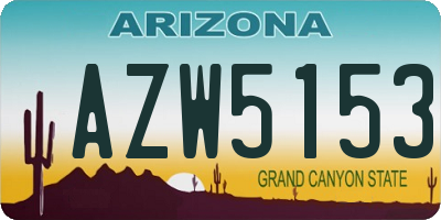 AZ license plate AZW5153
