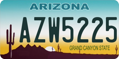 AZ license plate AZW5225