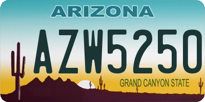 AZ license plate AZW5250