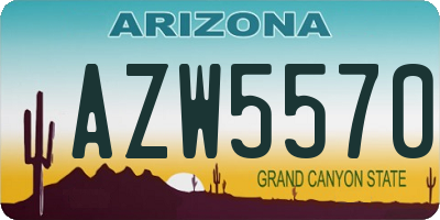 AZ license plate AZW5570