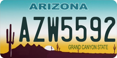 AZ license plate AZW5592