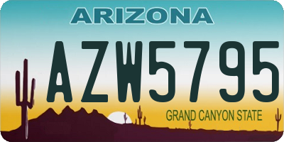AZ license plate AZW5795