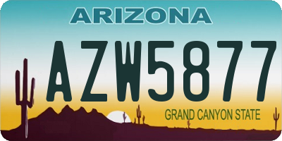 AZ license plate AZW5877