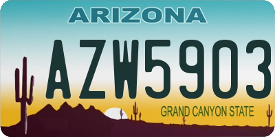 AZ license plate AZW5903