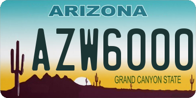 AZ license plate AZW6000