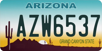 AZ license plate AZW6537