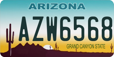 AZ license plate AZW6568