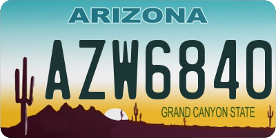 AZ license plate AZW6840