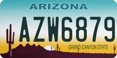 AZ license plate AZW6879
