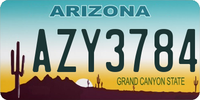 AZ license plate AZY3784