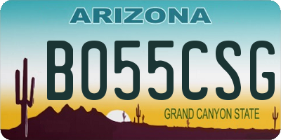 AZ license plate B055CSG