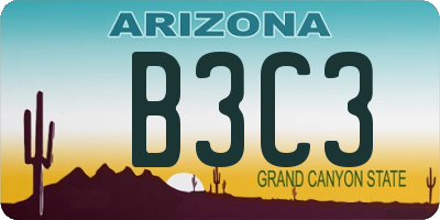 AZ license plate B3C3