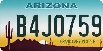 AZ license plate B4J0759