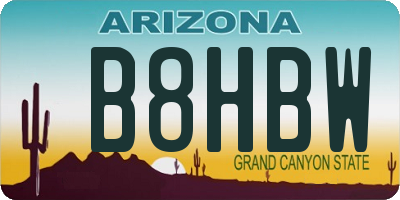 AZ license plate B8HBW