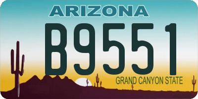 AZ license plate B9551