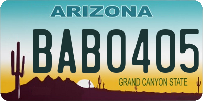 AZ license plate BAB0405
