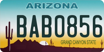 AZ license plate BAB0856