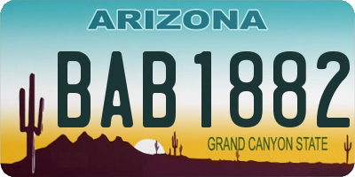 AZ license plate BAB1882