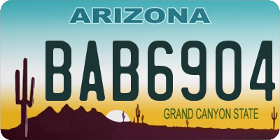 AZ license plate BAB6904
